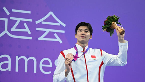 男子400米个人混合泳决赛中国选手汪顺获得季军